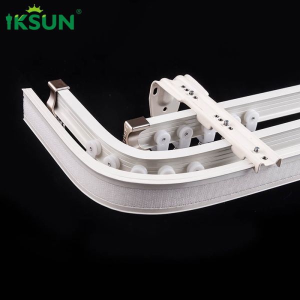 Smooth Bendable Double Curtain Track , Curved Metal Curtain Track 1.25mm Thickness