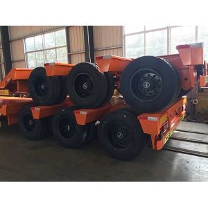 3 Axles Semi Lowbed Trailer 60000kg Semi Truck Flatbed Trailer