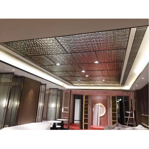 SS304 Water Ripple Clip In Ceiling Hotel Decoration Ceiling Panel