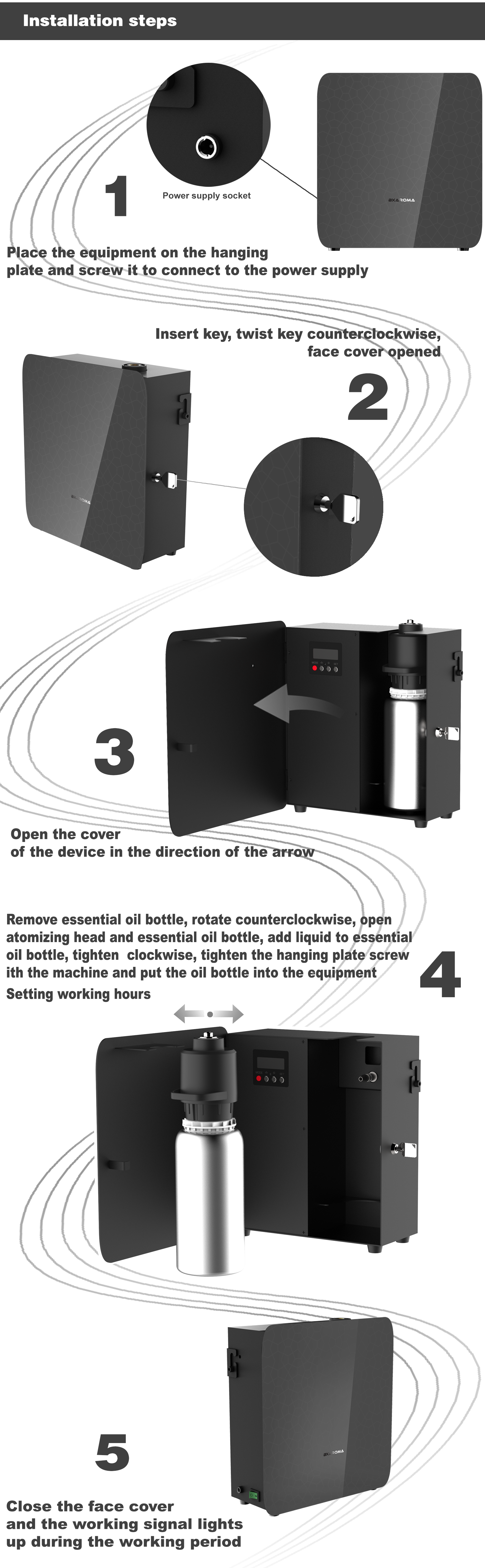 X1000 House Large Area Scent Diffuser Essency Sensor Metal FCC