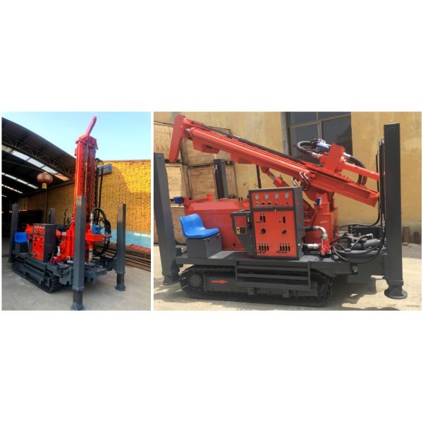 Fully Hydraulic Water Well Drill Rig Compact Structure With Crawler Chassis