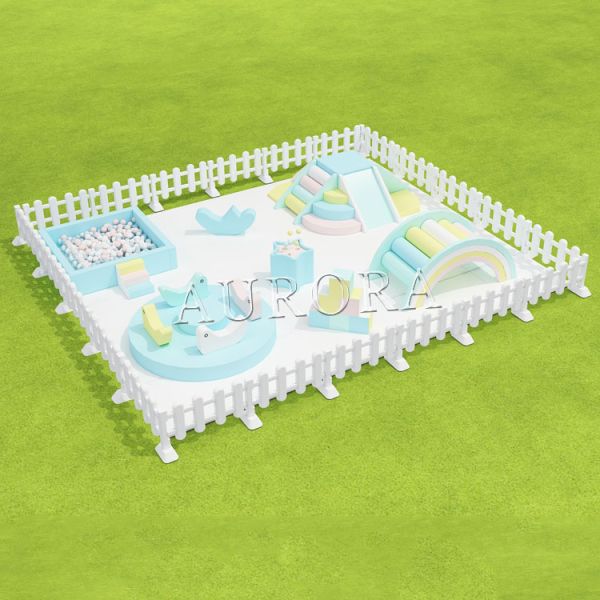 Soft Play White Grey Outdoor Playground Kids Soft Play Equipment Party Rental