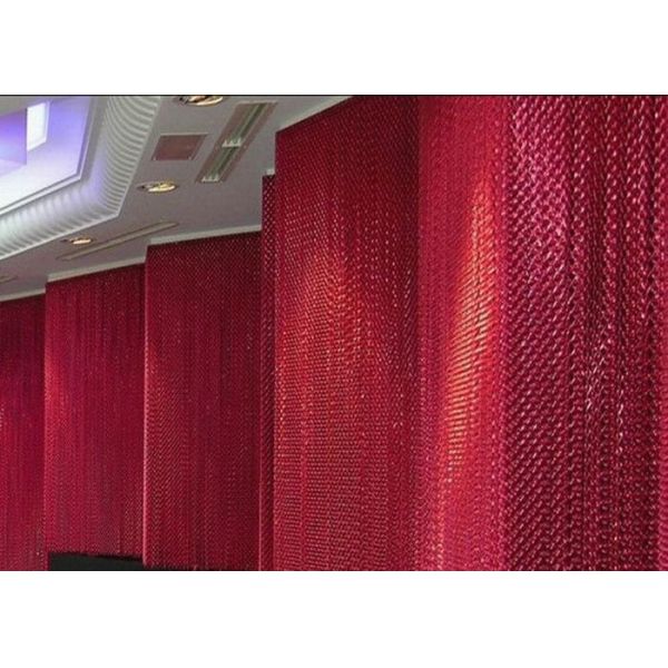 Red Metal Chain Fly Pest Insect Door Screen Curtain With Length / Width Customized