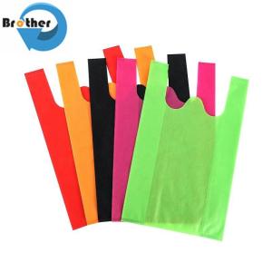 Free Stock Samples PP Non Woven T-Shirt Tote Eco Friendly Degradable Promotional Shopping Bag Non Woven Bags
