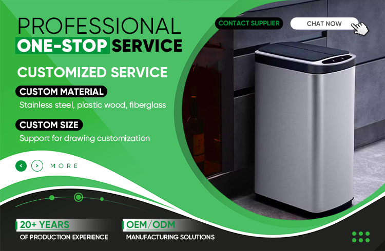 Logo Custom Trash Can Odor Filter Touchless Waste Recycling Bin For Household