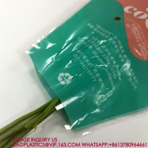 biodegradable Trapezoid Cellophane Vegetable Bags Customize Logo Lettuce