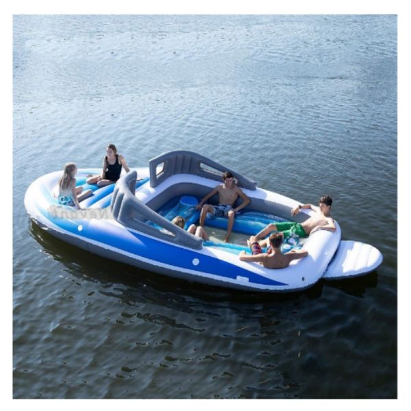 6-Person Water Party Island Drift Boat Customized PVC Float Inflatable Bay Breeze Boat