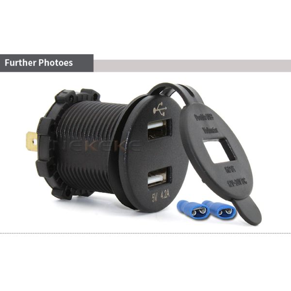 4.2A Dual USB Marine Power Socket With Red LED Digital Voltmeter