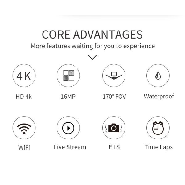 16mp 13mp 4K Ultra HD Action Camera , 170 Degree Wifi Sports Action Camera