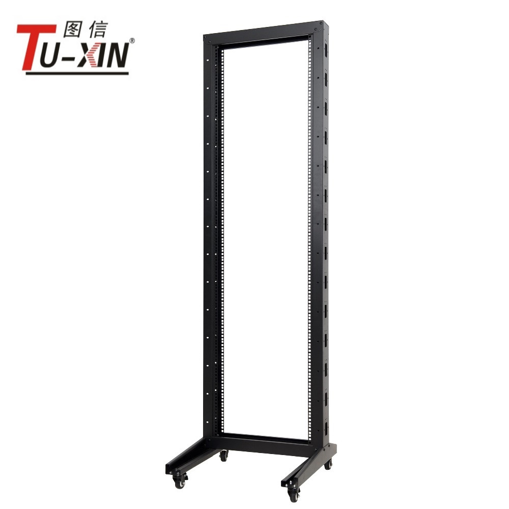 2 Post Network Equipment Rack Open Frame Spcc Cold Rolled Steel Material