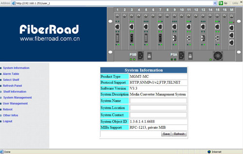 OAM 10 / 100M Web-smart Manageable Media Converters Software SNMP Centralized