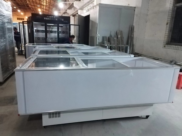 Ice Cream Island Display Freezer Fridge Tempered Glass Door 3C