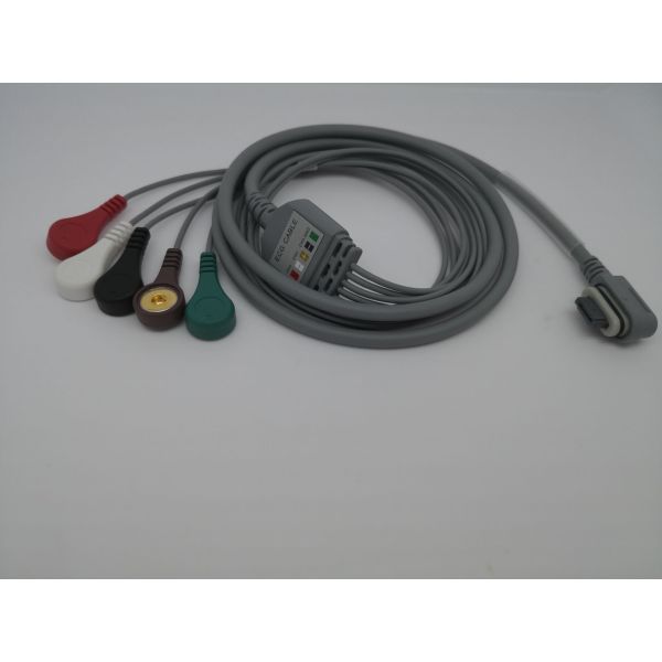 5/7 lead snap ECG GE SEER holter cable with snap ,IEC 2.5m Grey Color 2008594-001/2008594-002/2008594-004