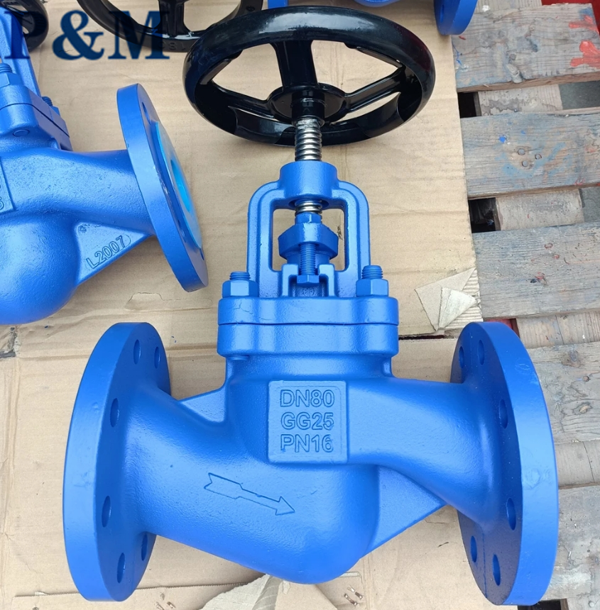 DN50 PN16 GG25 flanged globe valve handwheel operation
