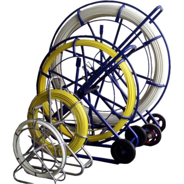 Galvanized Electrical Cable Reel Stands FRP Duct Rodder Duct Rodding Fiberglass Snake Rod