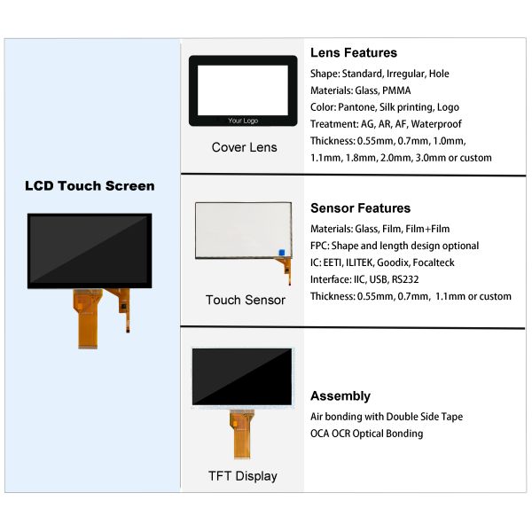 OEM ODM TFT Capacitive Touch Screen Panel 3.5 Inch 4.3 Inch With USB I2C Interface