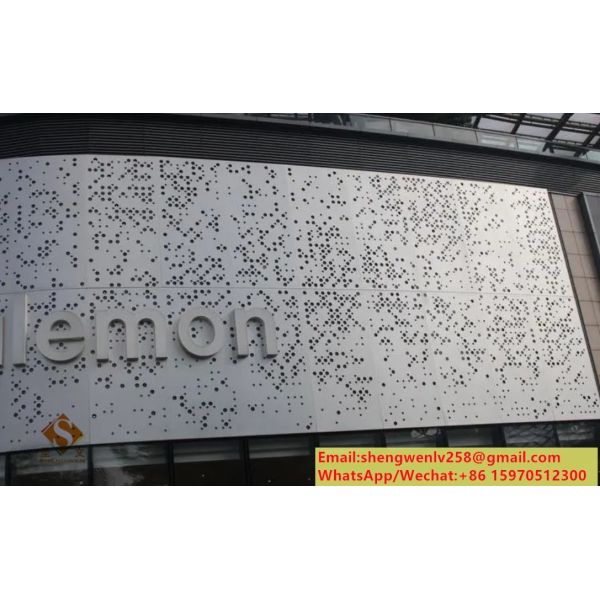 Customized metal facades aluminium cladding sheet with round holes pattern