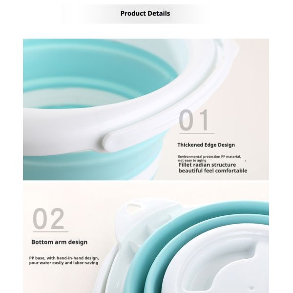 Collapsible 10L Foldable Plastic Bucket Space-Saving Design for Camping Car Wash Outdoor Adventures