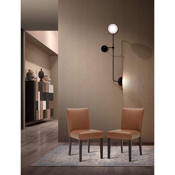 Solid Back Leather Dining Room Chairs Faux Leather Upholstered Side Chair