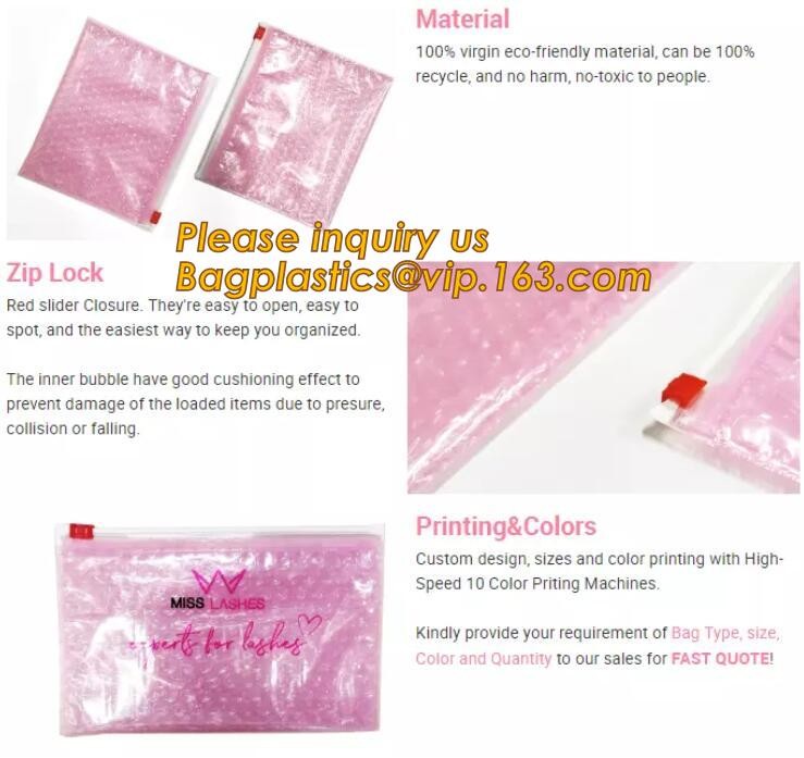 Custom Bubble k Packaging Bag Slider Padded Bag,Anti Shock Plastic PE Material Mailer Zip Lock Padded Bag /Slider