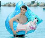 Heavy Duty Inflatable Mermaid Tail , Inflatable Pool Raft Beautiful Shape