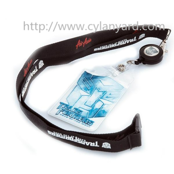 Retractable pull badge reel lanyards