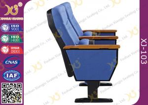 China Fabric Padder Prayer Seat Stacking Church Hall Chairs With Tablet And Book Rack wholesale