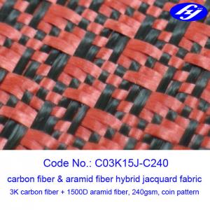 China Jacquard Coin Pattern Carbon Aramid Fabric Woven Filament Fiber Yarn wholesale