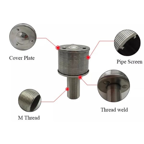 Resist Pressure Sand Filter Wedge Wire Nozzle Screen For Tap Water Resin