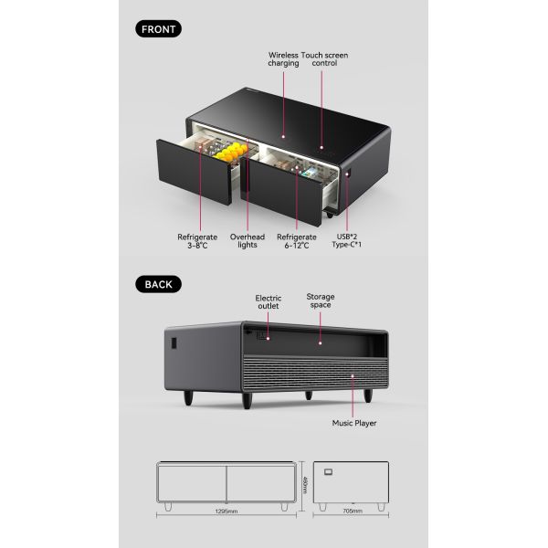 Folded NO Multifunctional Modern Mini Smart Refrigerator with Wireless Charging