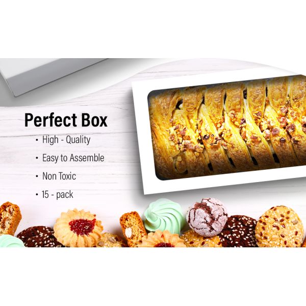 B08GYG2T2C Beautiful White PaperboardBakery Box treat boxes  pastry boxes with window cookies boxes