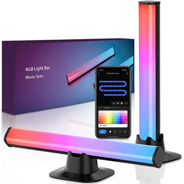 RGBIC Gaming Light Bar , 4100K Corner Lamp Bar Smart Remote Control WiFi 2.4G