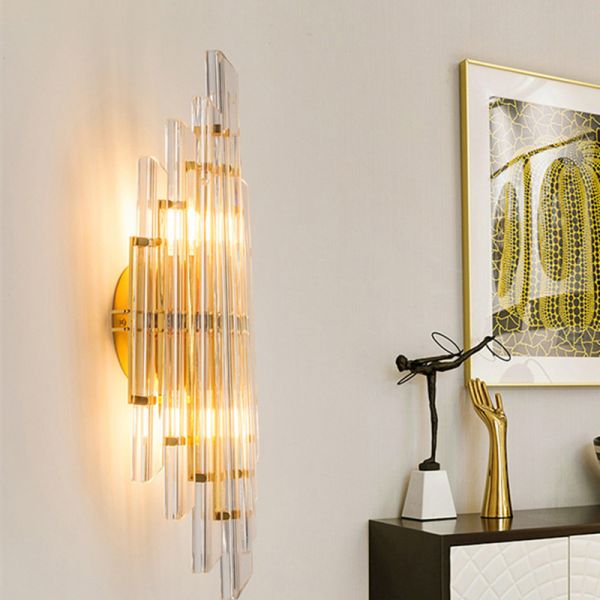 Postmodern Crystal Wall Lamp Creative Home Living Room Golden Luxury Light project wall lamp (WH-OR-157)