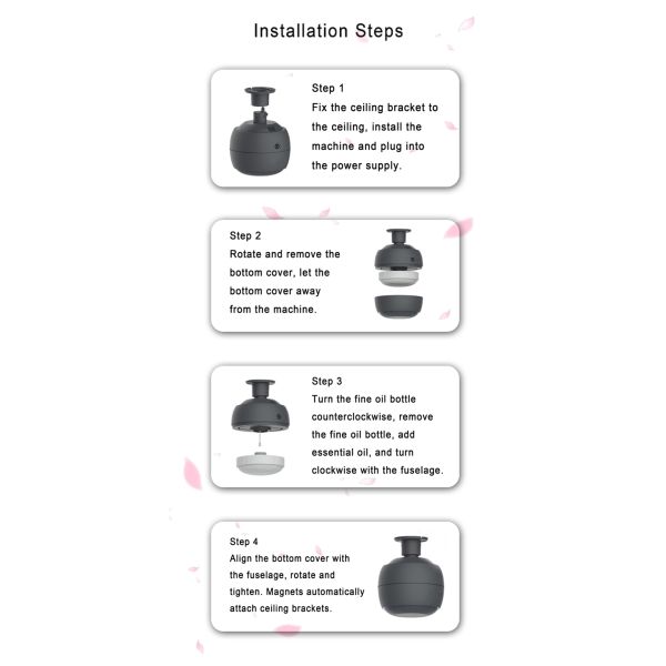 New Design Ceiling Fragrance Diffuser Machine 250ml Bluetooth Essential Oil Diffuser Electric Scent Diffuser for Hotel