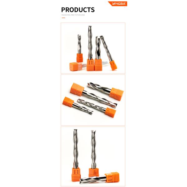 YINGBA 2 Flute Milling Cutter Cnc MachinesTool CNC Router Bit Cutting Acrylic PVC Material Wood Engraving Bit