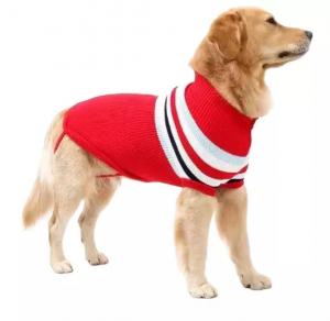 China Stripe Big Dog Sweater Winter Warm Chihuahua Golden Retriever Coat Puppy Suit wholesale