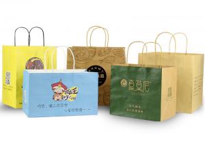 China Wholesale Custom Printed Kraft Paper Bags Pacakging For Food Delivery Fctory wholesale