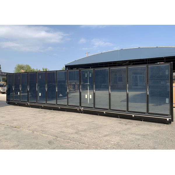 R404a Remote Type Glass Multi Door Display Fridges For Hypermarket All In Black