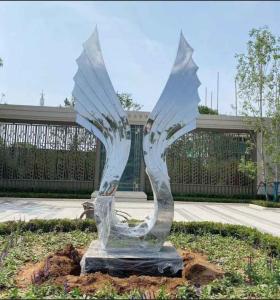 Outdoor Abstract 2.5 Meter High Forging Stainless Steel Sculpture