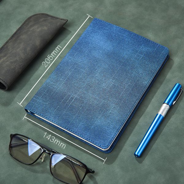 Custom Logo A5 Leather Business Office Stationery Sewing Binding Notepad Gift Box Set