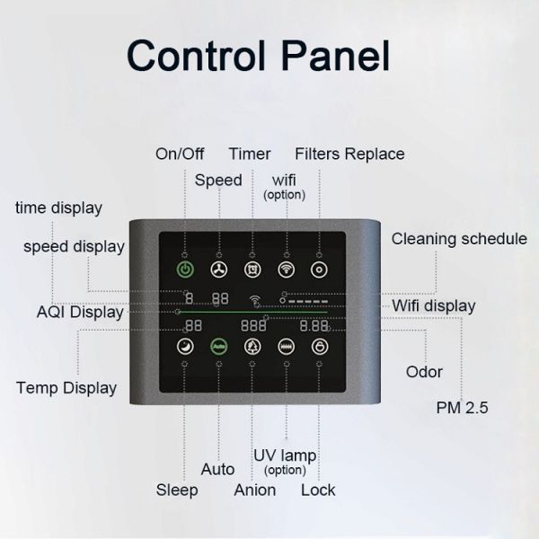 System Cleaner Hepa Bedroom Air Purifier 55dB Low Working noise