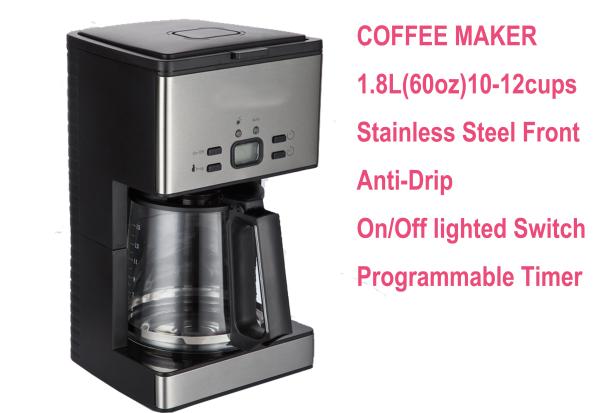 Quality 1.8L Stainless Steel Programmable Drip Coffee Maker for sale