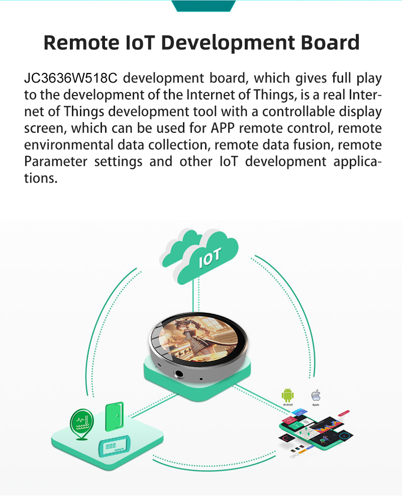 JC3636W518C_I_Y Capacitive Touch and 45.68* 45.68 mm Effective Display Area for 5v esp32 display module tft lcd