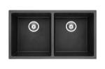 Rectangular Black Equal Double Bowl Under Mount Granite Kitchen Sink