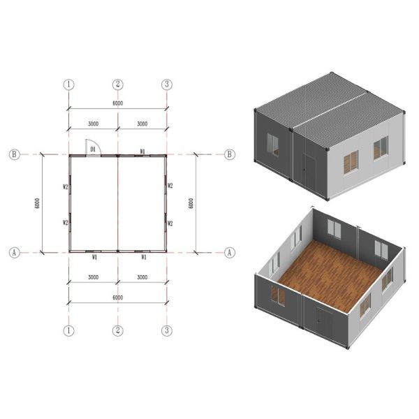 Steel Structure Folding Caravan Container House 20ft Flat Pack Container