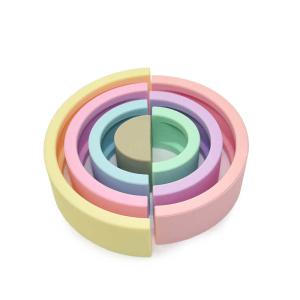 China EN71 Silky Smooth Baby Silicone Toys Food Grade Silicone Building Blocks wholesale