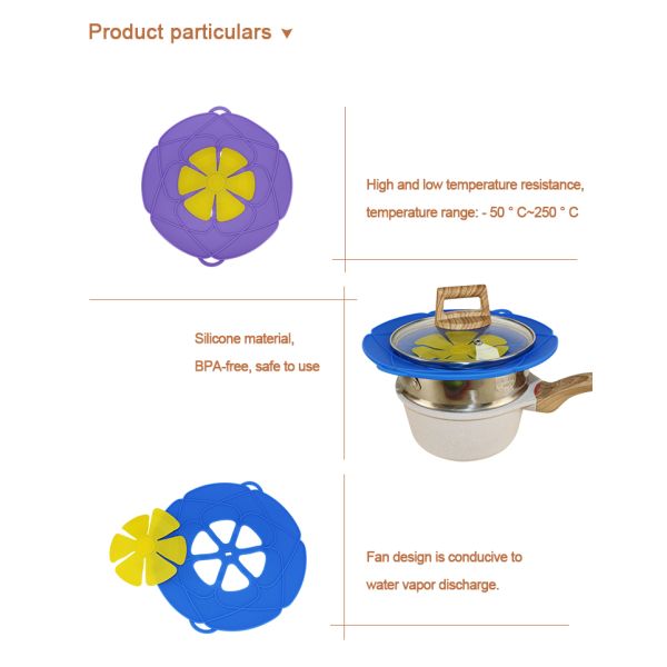 Food Grade Silicone Pan Lid Cover Reusable With Double Hangs For Cooking