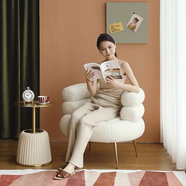 Fabric Leisure Chair Modern Ins Designer Single White Sofa Chair