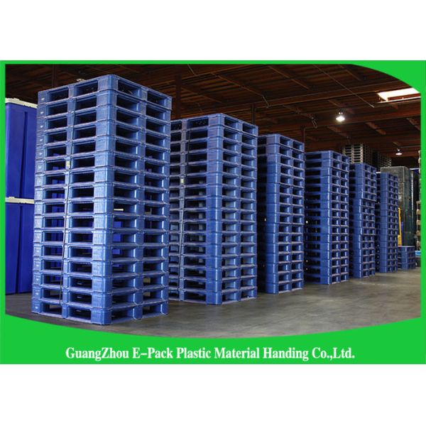 Euro Type Heavy Duty Plastic Pallets Single Face For Food Industry Warehouse