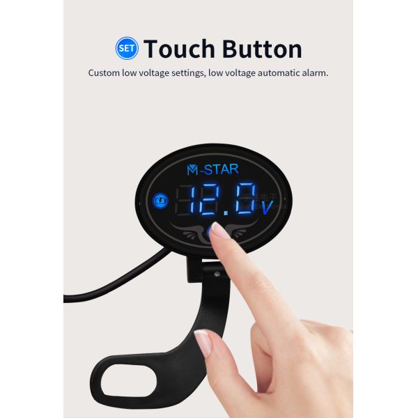 Wholesale Multifunction Waterproof 9V-24V Car Motorcycle LED Smart Digital Display Motorcycle Voltmeter Meter